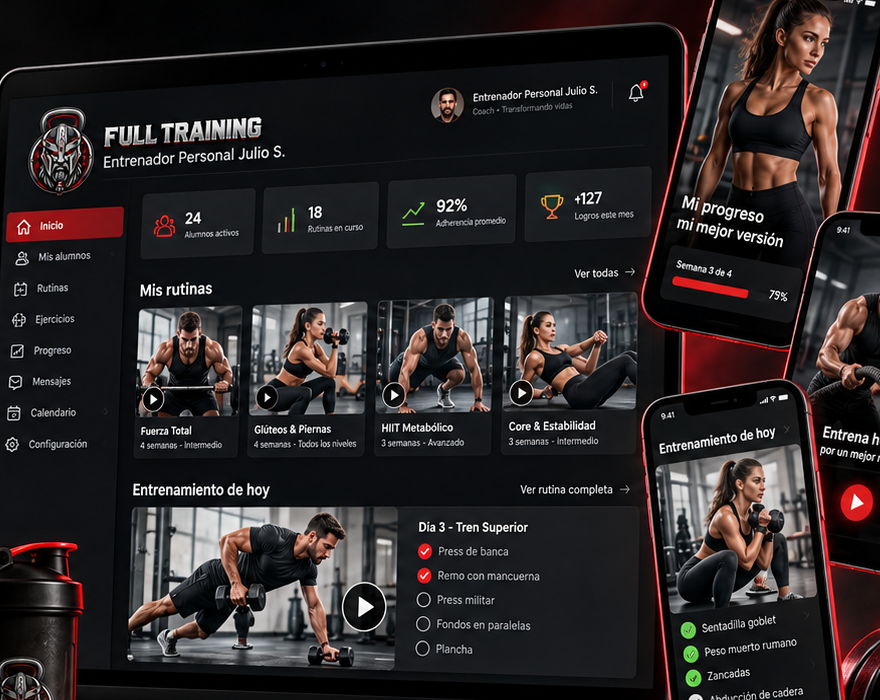 Panel privado del entrenador en Full Training